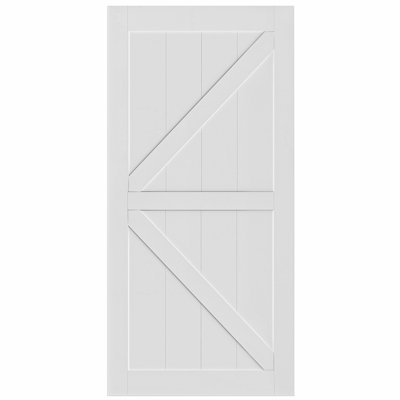 Paneled Interior Wood Primed Barn Door without Installation Hardware Kit,DIY Panel Door, Real Primed Door Slab -  Fulocseny, W936-BXHXL-42087