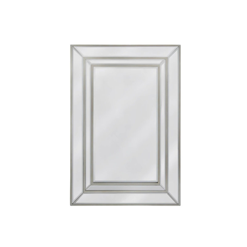 Glass Flat Wall Mirror, Chrome