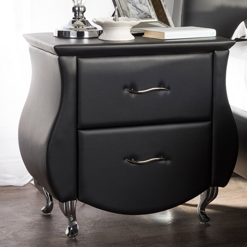 Mersudin 25.16'' W Nightstand, Black