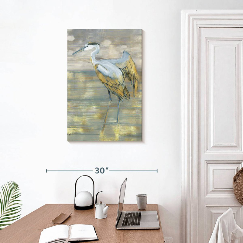 Brampt Golden Blue Heron, 30" H x 20" W