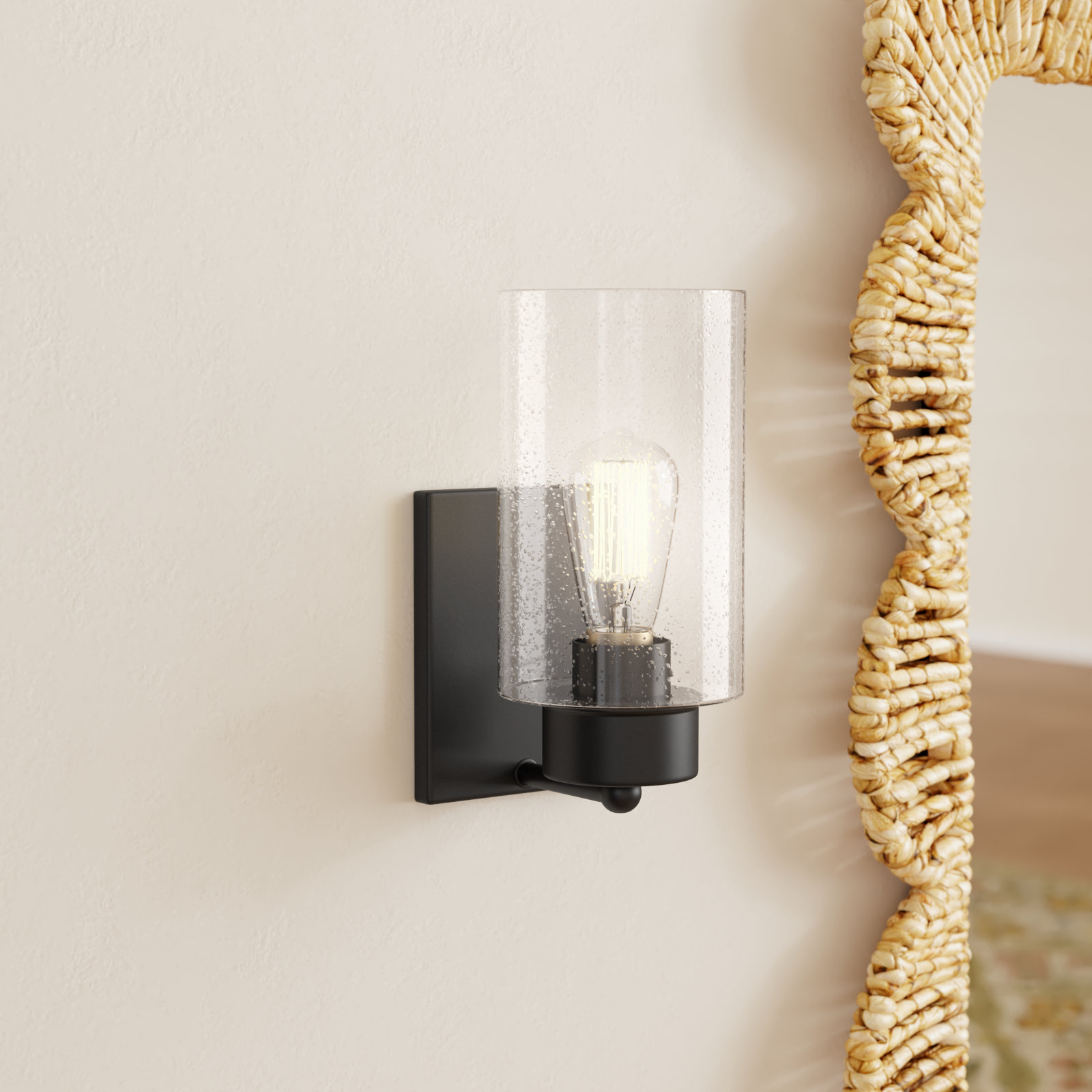 Colada 1-Light Dimmable Armed Sconce, Matte Black