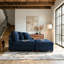 Chaise longue modulable rembourrée en fausse fourrure de lapin en flanelle avec accoudoirs et coussins décoratifs-1305676650-1308474895