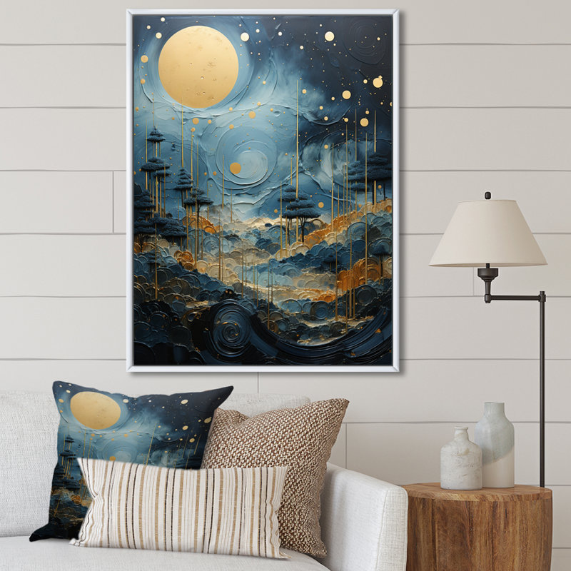 Reproduction d'art sur toile U19, H 44 po x l 34 po x P 1,5 po, Cadre flottant blanc