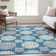 Premium Machine Washable Prisco Teal Rug