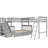 Twin Over Full L-Shaped Bunk Bed, Gray. 3 Drawers For Practicality. Solid Wood Build. Guardrail. 118.3X96.8X61.2. Assembly Required Bed In Drawer Storage Design. Wood. Safe With 118.3X96.8X61.2-1776750079