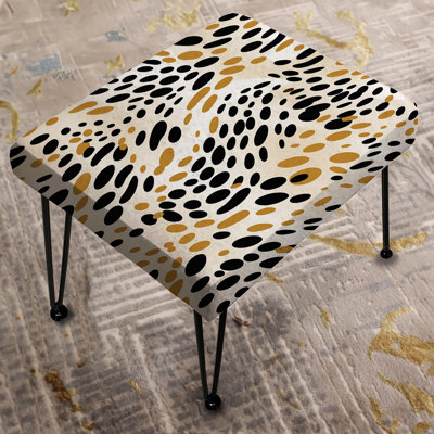 Beige And Black Cheetah Print Simplicity - Geometric Rectangle Ottoman
