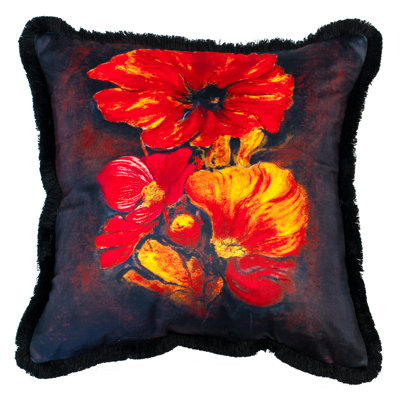 Alholm Abstract Orange Sqaure Cushion