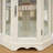 Curio Cabinet Lighted Glass Display Curio Cabinet W/Tempered Glass Doors And Shelves, Crown Corner Cabinet With Bulb, Corner Storage Decoration-125465677