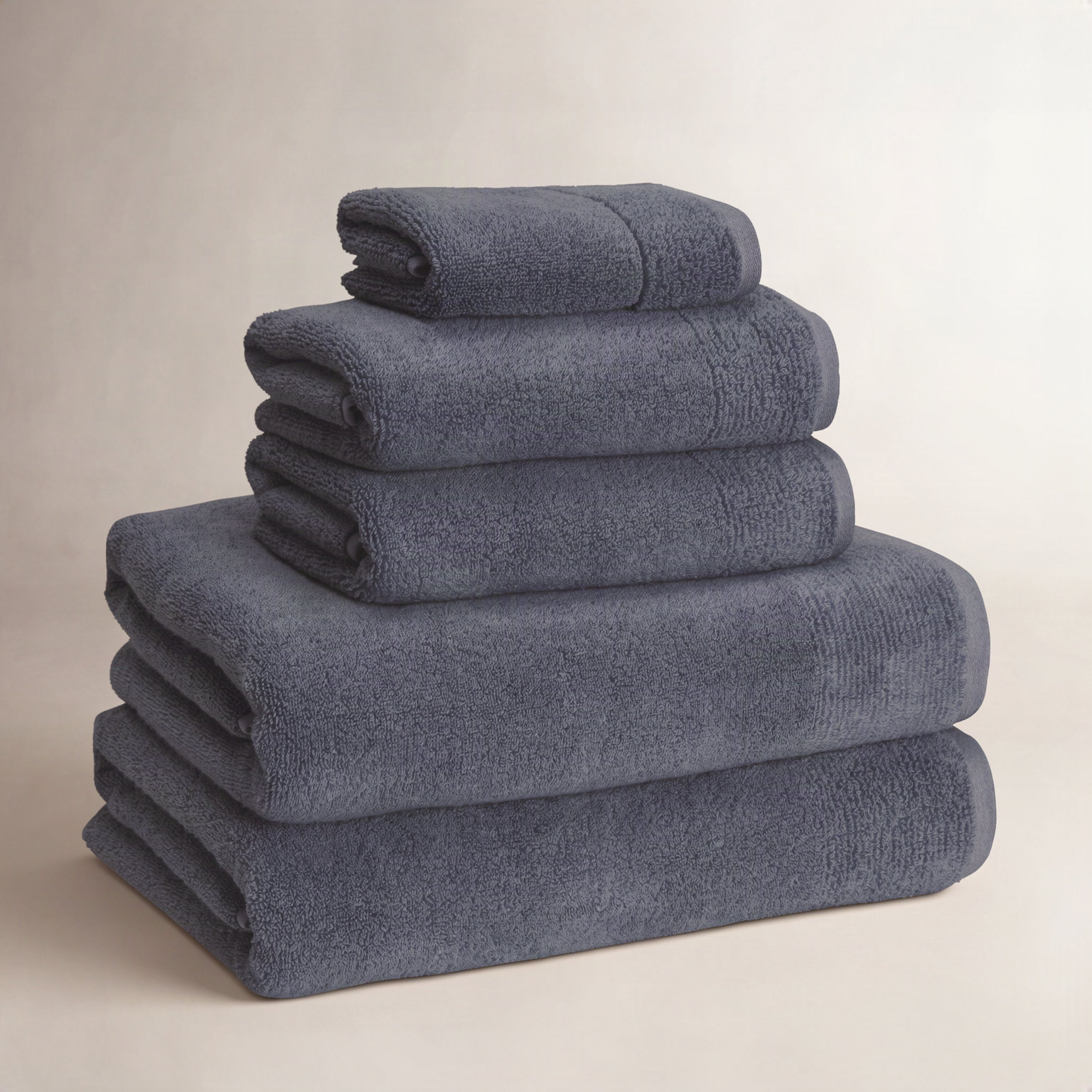 Maven 6-Piece Cotton Towel Set, Ink Blue