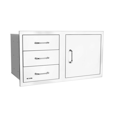 Bull Outdoor Products 38 Inch Stainless Steel Triple Drawer Door Combo with Reveal