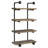 Black and Rustic Oak 4-tier Wall Shelf