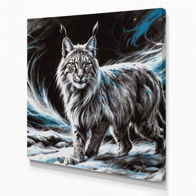 «Big Cats Nordic Lynx», art mural sur toile brune