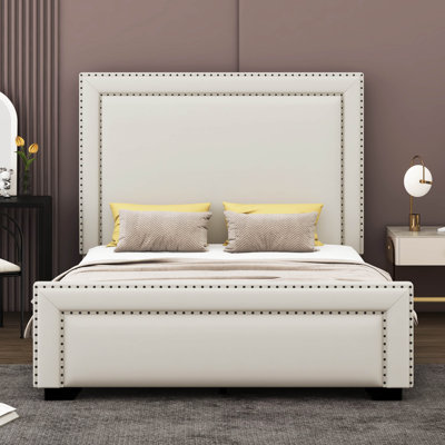 Queen Size Upholstered Bed ,Modern Upholstered Bed With Wooden Slats Support, No Box Spring Needed, Easy Assembly -  Everly Quinn, 48AF9C5D70CA45DB9BBF140A7516E2E0