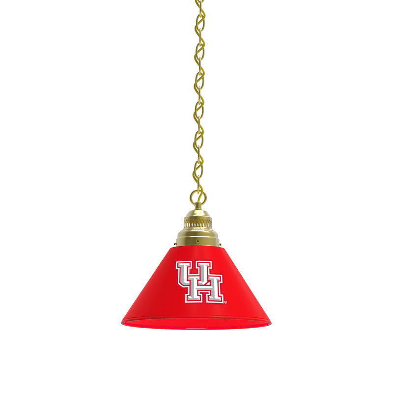 1 - Light Single Pendant, Brass, Houston Cougars