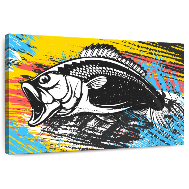 Brampt Abstract Bass Fishing, 8" H x 12" W