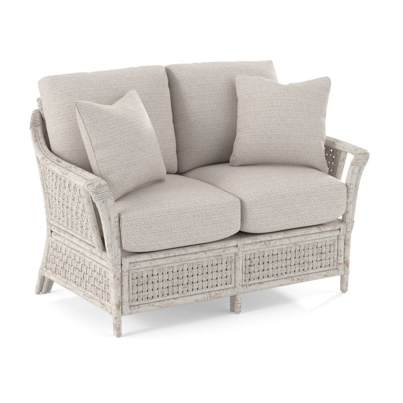 Boca Loveseat, White Textured Performance; , Antique Frost White