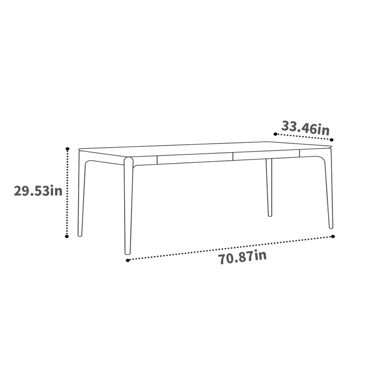 Rectangular 33.46'' W Dining Table, L 33,46 po x L 70,87 po