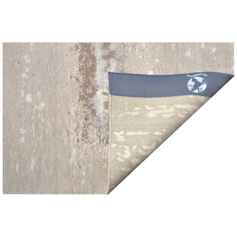 Abstract Area Rug in Taupe, Incorrect Rectangle 6'2" x 9'3"