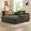 Chaise longue convertible sans os, en peluche verte, sans assemblage