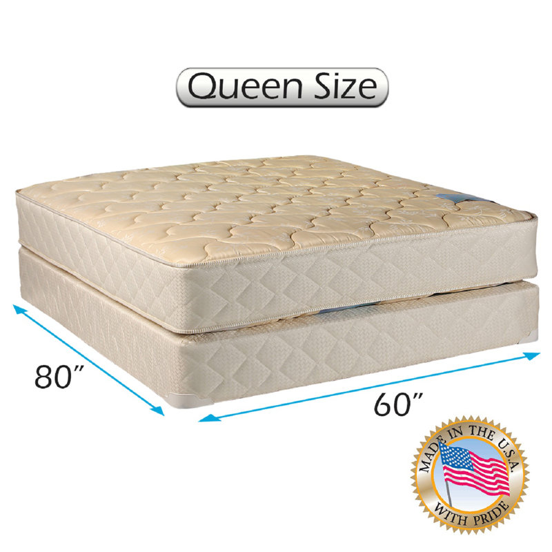 Alwyn Home Emna Two-Sided 9'' Firm Gel Memory Foam Mattress and Bed Frame Box Spring, Queen