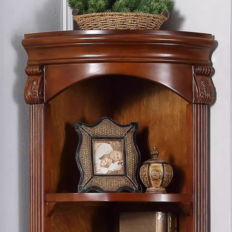 Cherry Wood Colour Solid Wood Corner cabinet, Cherry 