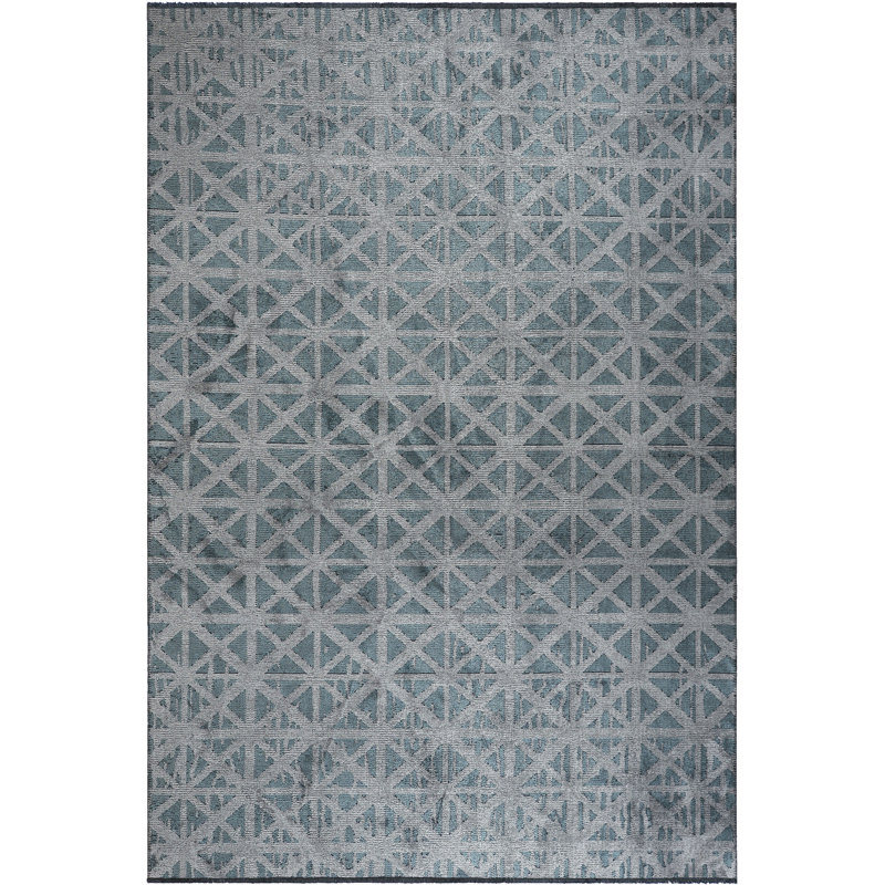 Rapture Gray Geometric Luxury Area Rug, Rectangle 7'10" x 9'10"