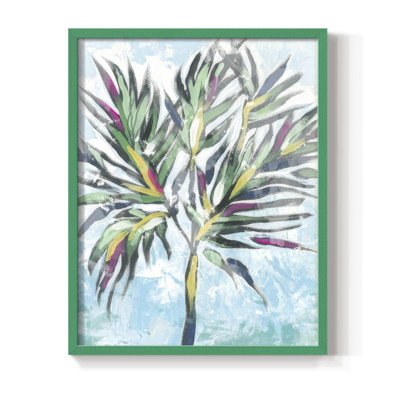 «Candy Palm Fresco II», reproduction encadrée - bois massif, H 11 po x l 9 po, Vert