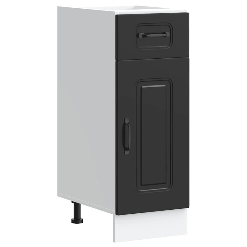 Pieds réglables en bois d'ingénierie vidaXL, H 32,09 po x l 11,81 po x P 18,11 po, Noir