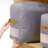 Portable Quilt Storage Bags for Clothes Blankets, 3Pcs Tweed Style Foldable Organizer Bags with Leather Handles, Oxford Fabric Large Capacity Storage for Comforter Seasonal Clothing, Clear Window Waterproof Moisture-Proof