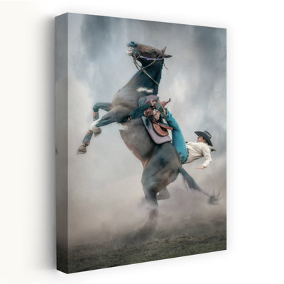 «Wild Rodeo Moment», reproduction d'art dramatique cheval contemporain