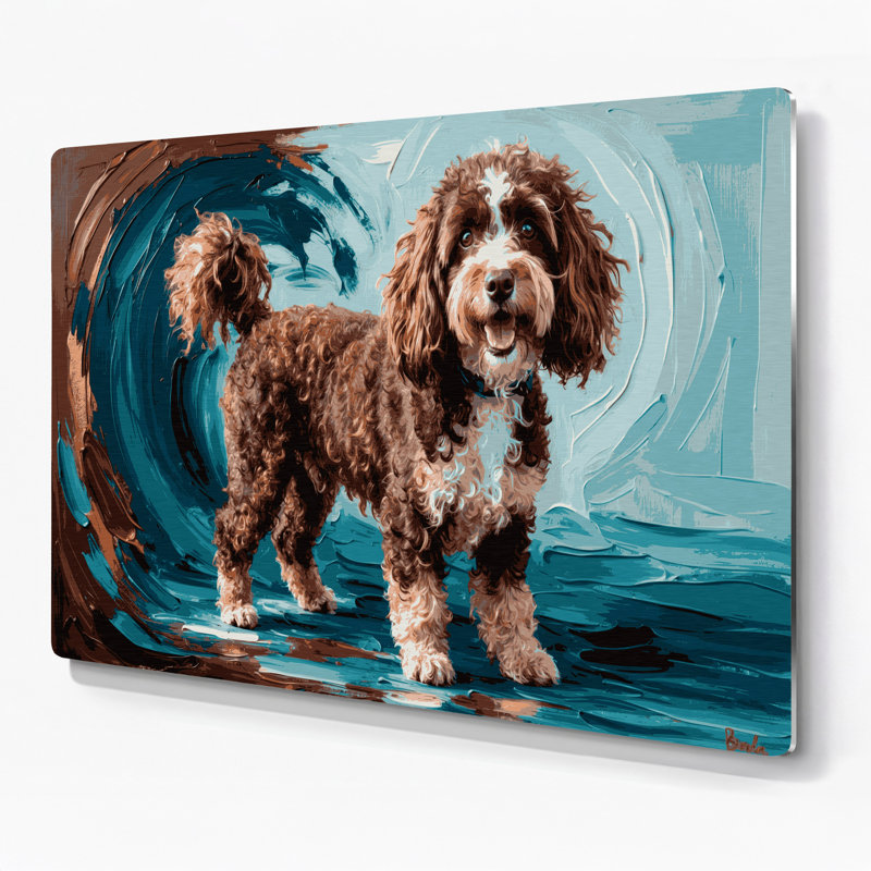 «Dogs Barbet», art mural en métal noir, H 20 po x l 24 po