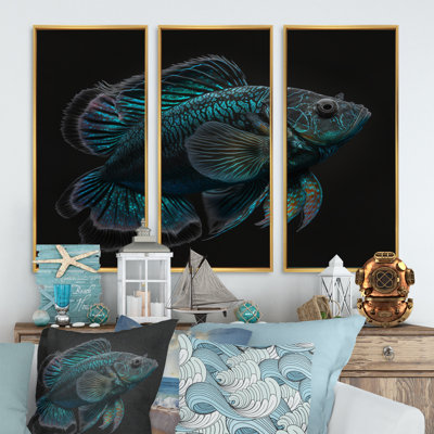 Mystérieux poisson bleu tropical dans des tons de bleu III