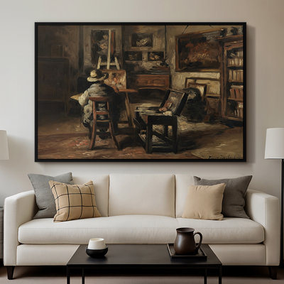 L'atelier de Ferdinand De Braekeleer I, père du peintre, v. 1873-1885 - Henri De Braekeleer, toile tendue avec châssis