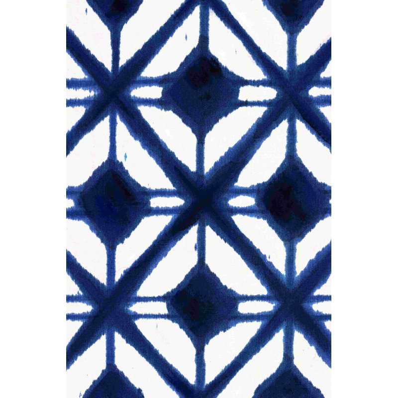 Motif à encre bleu marine, H 18 po x l 12 po