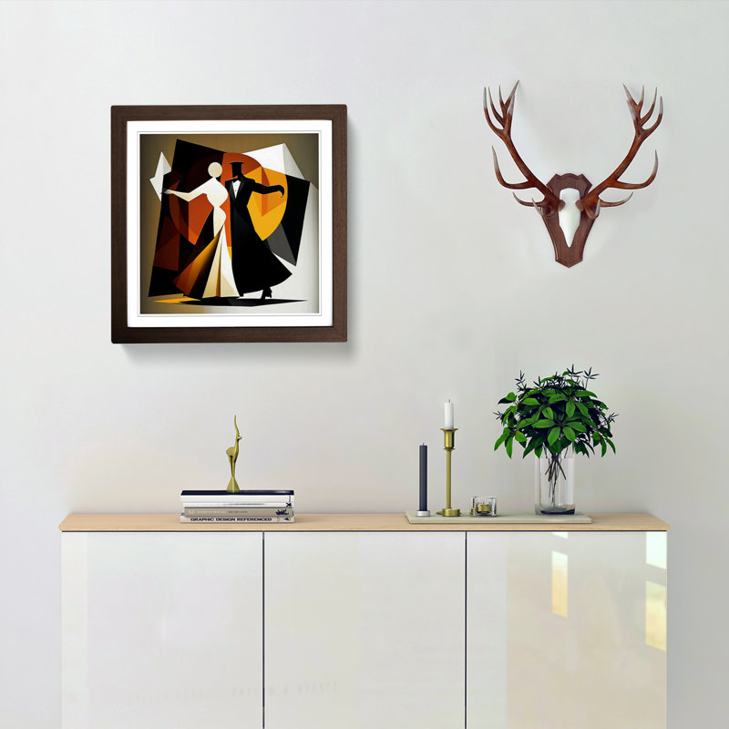 Single Picture Frame Print on Wood, Walnut