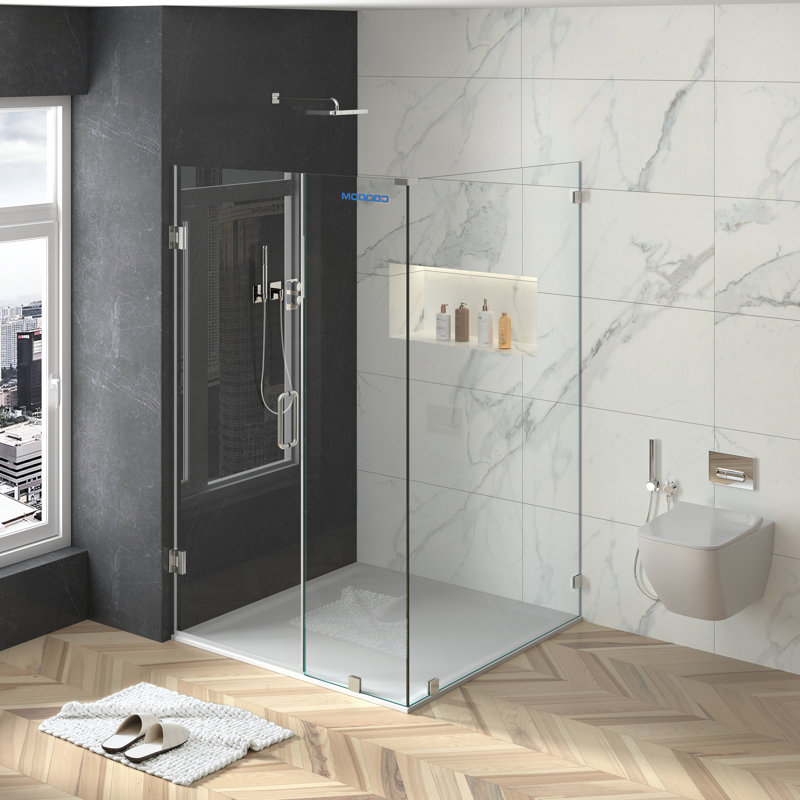 8 Inch Back to Back Shower Door Handle - 203mm Round Double Sided Pull Plate for 1/4" to 1/2" Thick Glass, Stainless Steel
