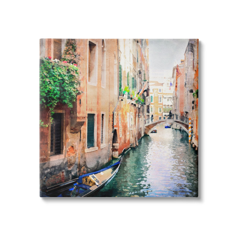 Winston Porter Gondola In Canal Canvas Wall Art Design By LSR Design Studio, H 17 po x l 17 po x P 1,5 po