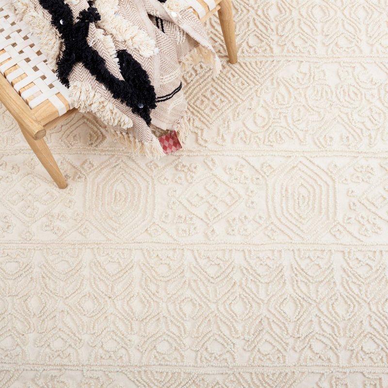 Trace Hand Tufted Wool And Cotton With Latex Oriental Rug, Rectangle 5' x 8'