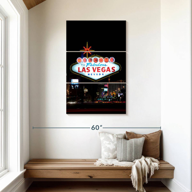 Nicci Las Vegas Sign At Night, 45" H x 28" W