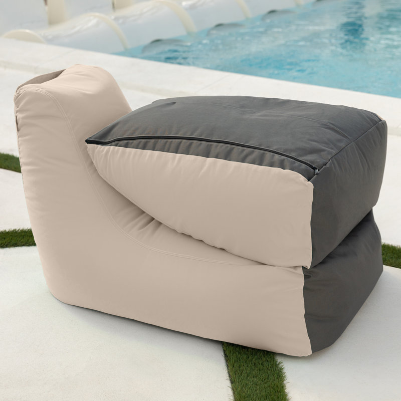 Chaise longue d'extérieur à billes Prado, Blanc