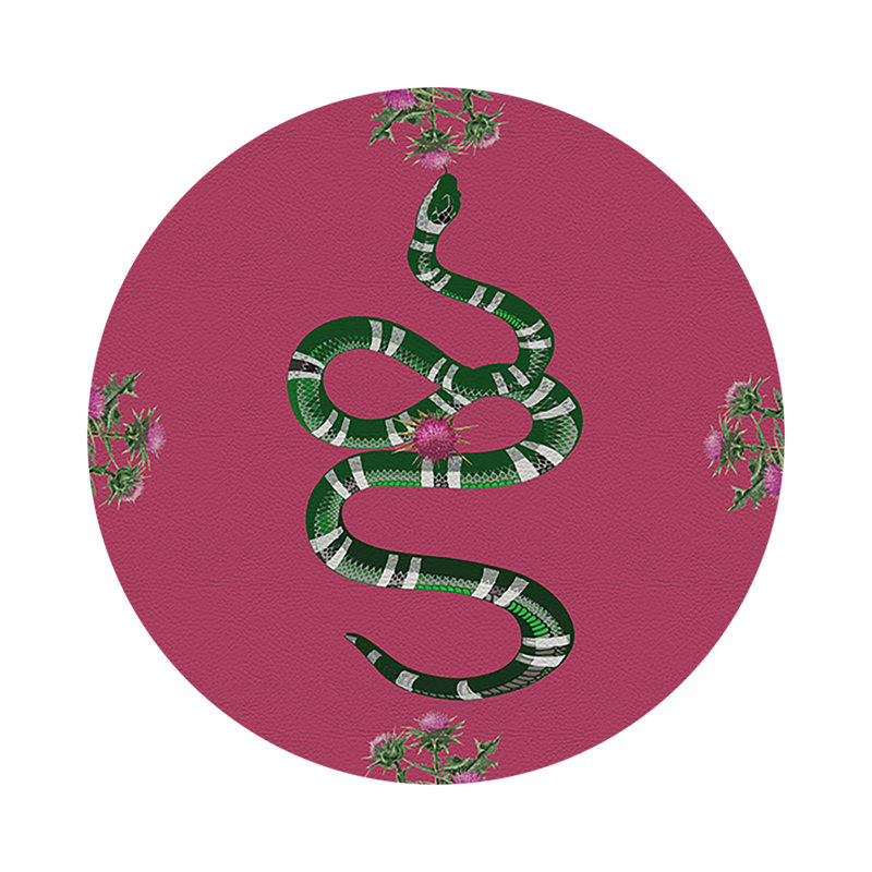 Napperon en cuir Thistle and Snake, Rose