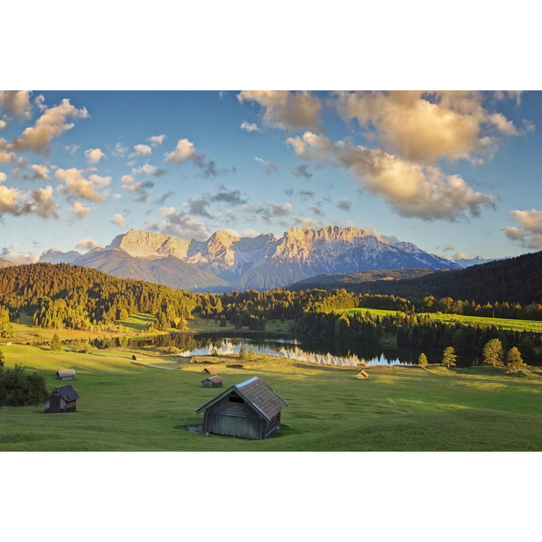 Sonnenuntergang am Geroldsee von DieterMeyrl - Druck auf Leinwand ohne Rahmen