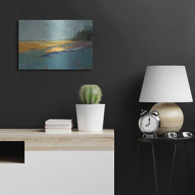 Art mural en métal luxueux «Aqua Velvet» par Patrick Dennis, 24 po x 16 po