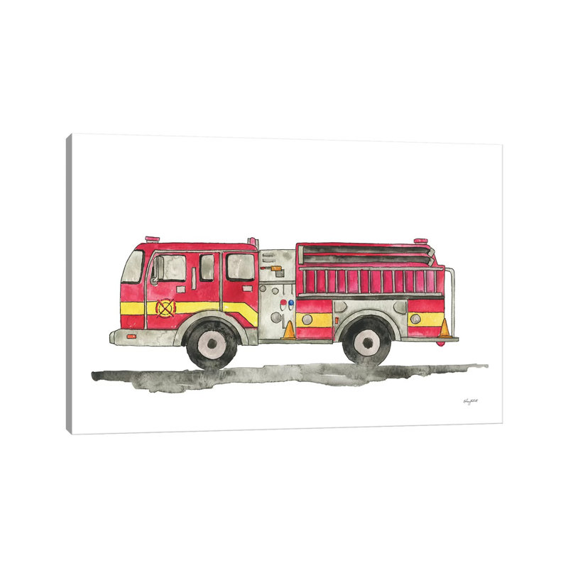 Fire Truck by Kelsey McNatt - Painting on Canvas, 152.5 cm H x 101.5 cm W x 3.175 cm D, Wrapped Canvas