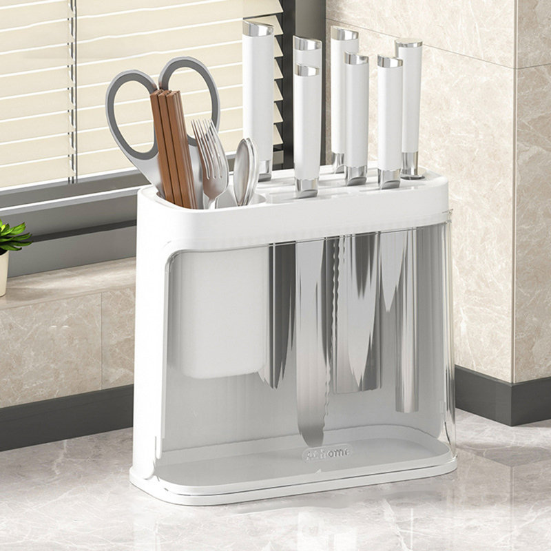 Porte-couteaux en plastique Rack Kitchen, White