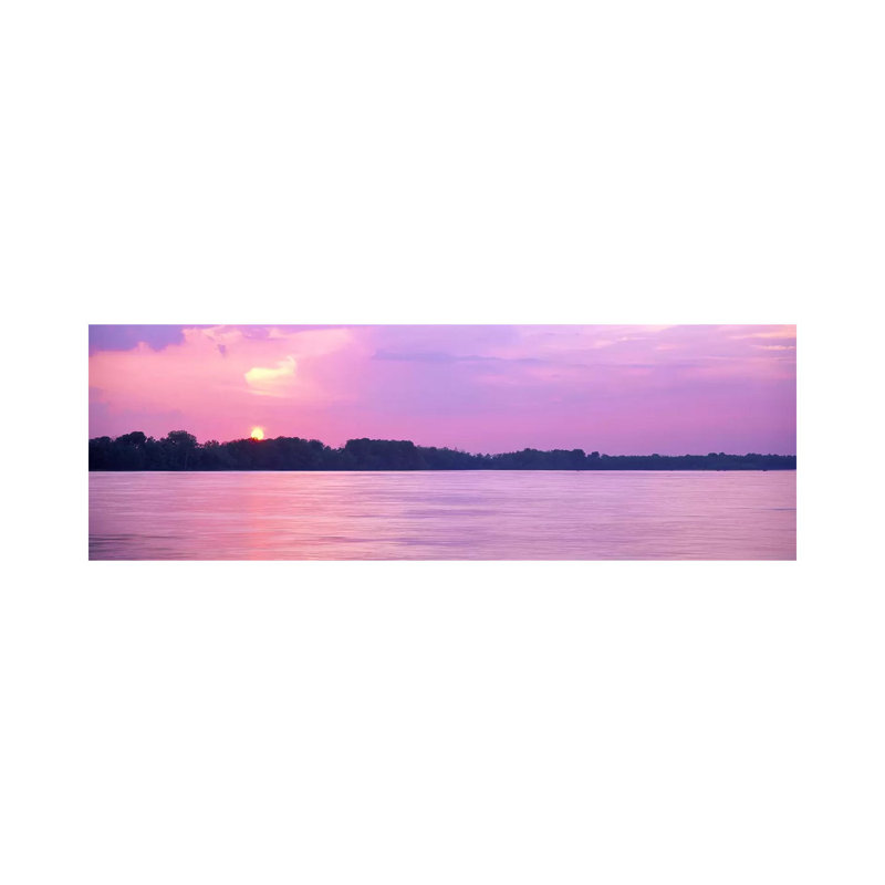 Sunset Mississippi River Memphis TN USA - Wrapped Canvas Panoramic Print, 182.88 cm H x 60.96 cm W