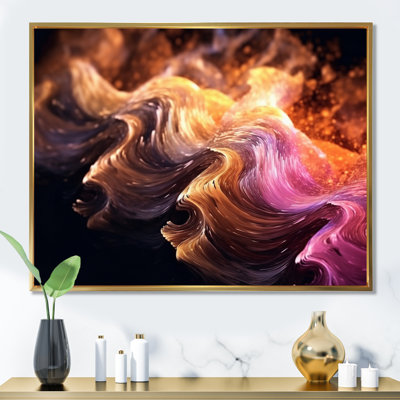 Surtensions orange et rose sur toile