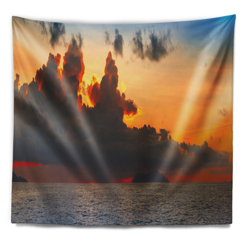 Tapisserie Schafer, paysage magnifique coucher de soleil sur les nuages, H 50 po x l 60 po