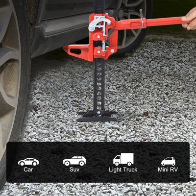 7000-Lb 48" Heavy-Duty Ratcheting Farm Jack - Off-Road/Tractor/Truck/Suv (Red)