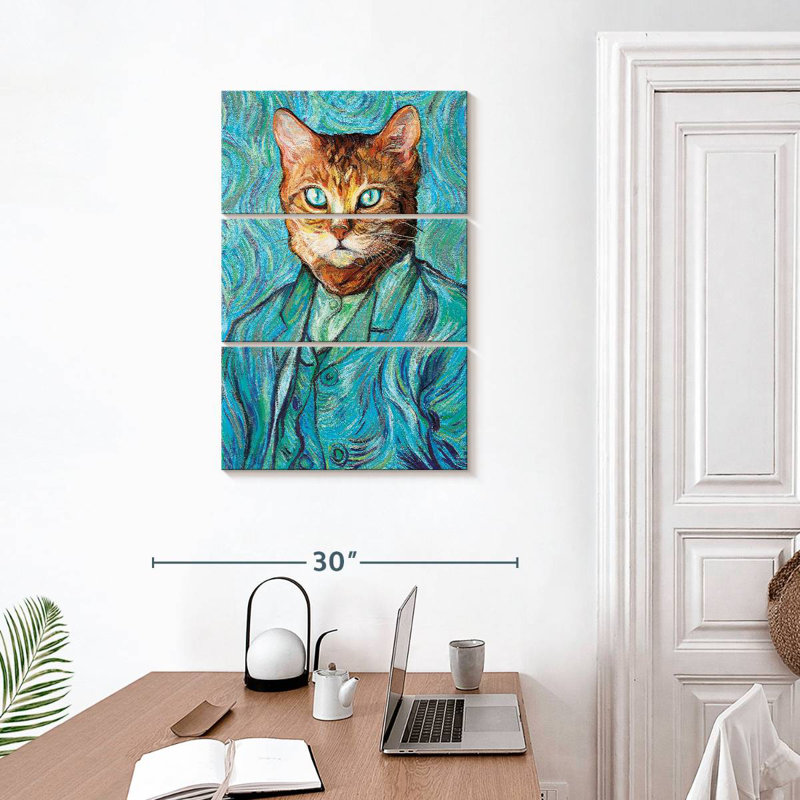 Portrait de chat Ketti Van Gogh, H 32 po x l 20 po